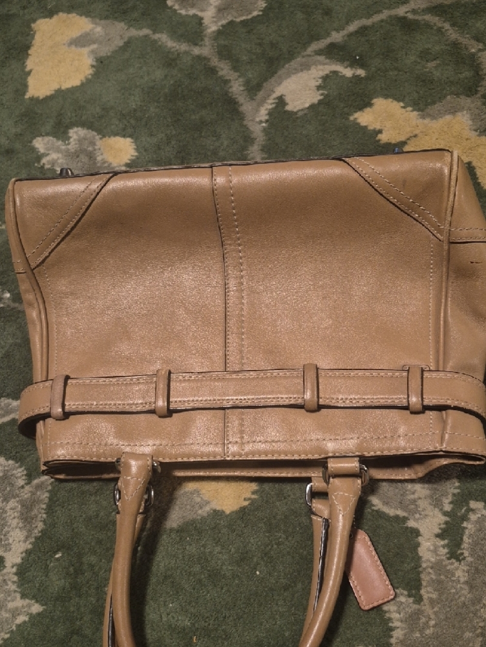 Coach Beige/Tan Leather Satchel with Silver-Tone Hardware - Picture 7 of 10